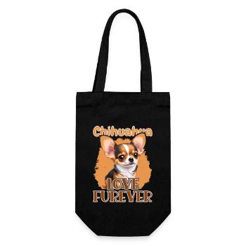 Chihuahua Love Furever - Geschenkbeutel für Flaschen - Schwarz - Vorne