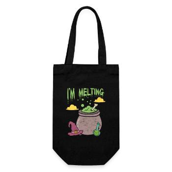 Ich schmelze lustig Halloween Hexe Grün Pool Lehre - Geschenkbeutel für Flaschen - Schwarz - Vorne