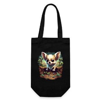 Chihuahua | Gaming Gamer Funny Comic Videogame - Gift Bag for Bottles - black - Front