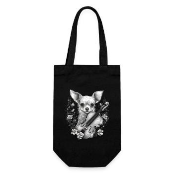 Chihuahua | Aloha Ukulélé Hawaï Guitare Chien - Sac à bouteille - noir - Devant