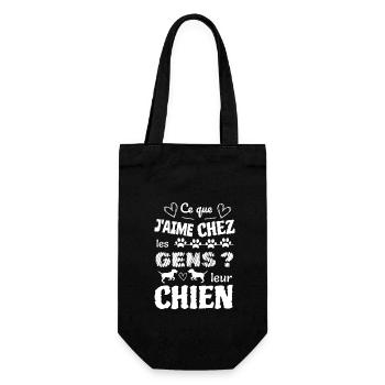 Ce que j'aime chez les gens ? leur chien - Sac à bouteille - noir - Devant