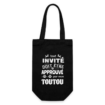 Tout invité doit être approuvé par mon toutou - Sac à bouteille - noir - Devant