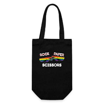 Rock Paper Scissors Drôle Lesbian Pride LGBT Pun - Sac à bouteille - noir - Devant