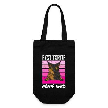 Schildpatt Katze Tortoiseshell Cat Tortie - Geschenkbeutel für Flaschen - Schwarz - Vorne