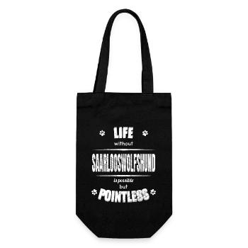 Life is possible but pointless - Saarlooswolfhound - Gift Bag for Bottles - black - Front