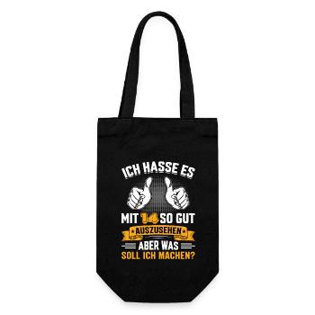 14 Geburtstag 14 Jahre 14 Lebensjahr 14 Lebenalter - Geschenkbeutel für Flaschen - Schwarz - Vorne
