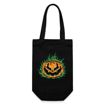 Halloween Pumpkin on fire - Geschenkbeutel für Flaschen - Schwarz - Vorne