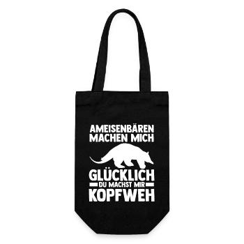 Ameisenbär - Geschenkbeutel für Flaschen - Schwarz - Vorne