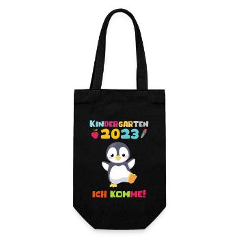 Kindergarten 2023 Ich Komme Jungen Kita Geschenk - Geschenkbeutel für Flaschen - Schwarz - Vorne
