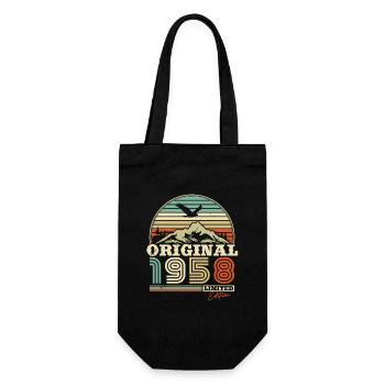 Geburtstagsgeschenk Vintage 1958 65 Jahre - Geschenkbeutel für Flaschen - Schwarz - Vorne