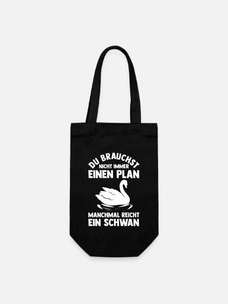 Schwan - Geschenkbeutel für Flaschen - Schwarz