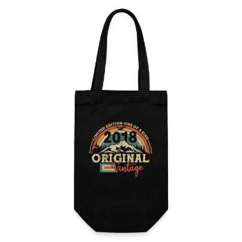 Birthday Gift Vintage 2018, 5 years - Gift Bag for Bottles - black - Front
