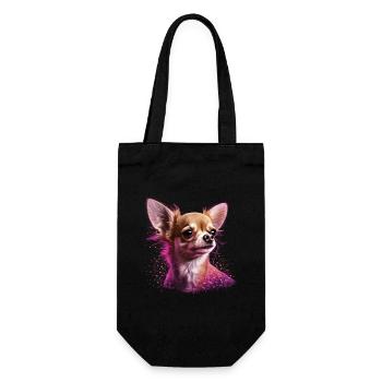 Chihuahua Puppy | Pretty Pink Dog Girly Mom Women - Gift Bag for Bottles - black - Front