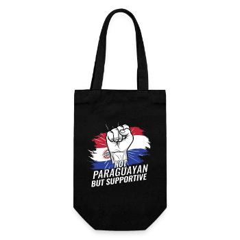 Not Paraguayan But Supportive Paraguay Flag - Geschenkbeutel für Flaschen - Schwarz - Vorne