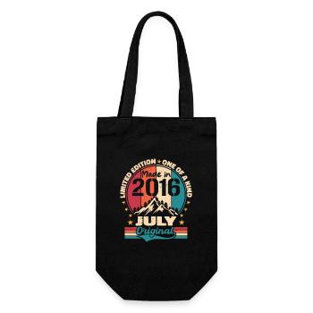 2016 Juli Vintage Made Juli 2016 Geschenk - Geschenkbeutel für Flaschen - Schwarz - Vorne