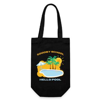 Auf Wiedersehen Schule Hallo Pool - Geschenkbeutel für Flaschen - Schwarz - Vorne
