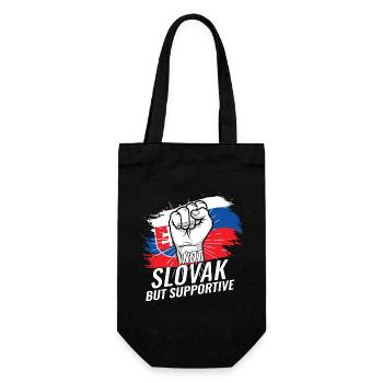 Not Slovak But Supportive Slovakia Flag Country - Gift Bag for Bottles - black - Front