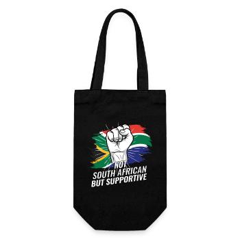Not South African But Supportive South Africa - Geschenkbeutel für Flaschen - Schwarz - Vorne