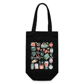 Diet Doodles Weight Loss Weight Fitness Calories - Gift Bag for Bottles - black - Front