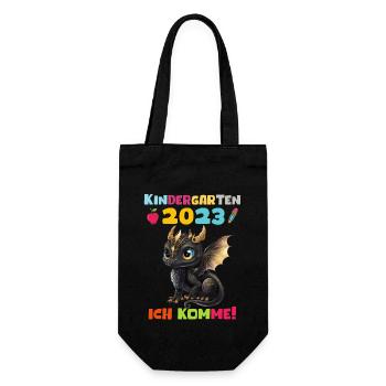 Kindergarten 2023 Jungen Mädchen Kita Geschenk - Geschenkbeutel für Flaschen - Schwarz - Vorne