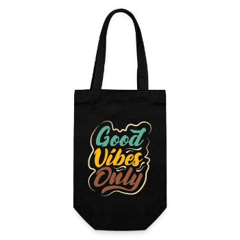 Good vibes only - Gift Bag for Bottles - black - Front