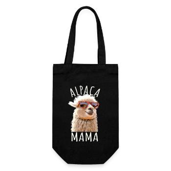 Alpaka Mama Alpaca Mutter Lama Muttertag Alpaka - Geschenkbeutel für Flaschen - Schwarz - Vorne