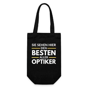 Sie sehen hier den Besten aller Optiker - Geschenkbeutel für Flaschen - Schwarz - Vorne