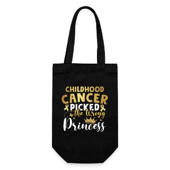Childhood Cancer Picked The Wrong Princess - Gift Bag for Bottles - black - Front