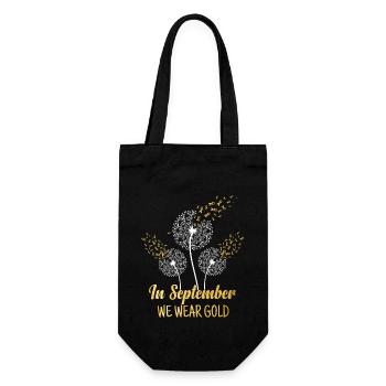 En septembre, nous portons Gold Childhood Cancer - Sac à bouteille - noir - Devant