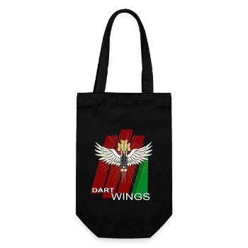 Dart Motiv mit Triple Darts und Dart Wings - Geschenkbeutel für Flaschen - Schwarz - Vorne