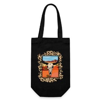 Country Cow girl Texas Oklahoma Rodeo - Geschenkbeutel für Flaschen - Schwarz - Vorne