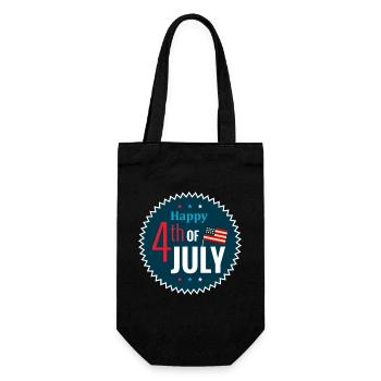 Glücklicher 4. Juli Rot, Weiß Und Blau - Geschenkbeutel für Flaschen - Schwarz - Vorne