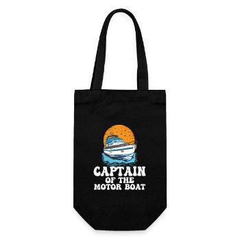 Captain Of The Motor Boat Pontoon King Lake Life - Gift Bag for Bottles - black - Front