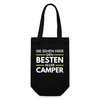 Sie sehen hier den Besten aller Camper - Geschenkbeutel für Flaschen - Schwarz - Vorne