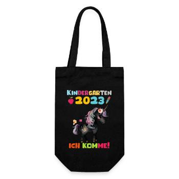 Kindergarten 2023 Jungen Mädchen Kita Geschenk - Geschenkbeutel für Flaschen - Schwarz - Vorne