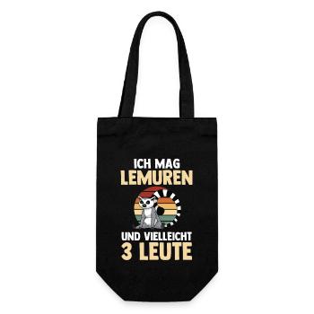 Lemur - Geschenkbeutel für Flaschen - Schwarz - Vorne