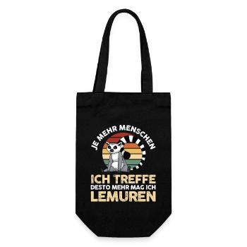 Lemur - Geschenkbeutel für Flaschen - Schwarz - Vorne