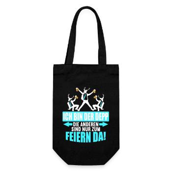 Junggesellenabschied Poltern Polterabend JGA - Geschenkbeutel für Flaschen - Schwarz - Vorne