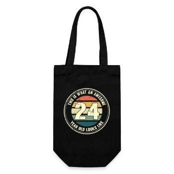 24e anniversaire pour que vous voyiez avec 24 cadeaux rétro - Sac à bouteille - noir - Devant