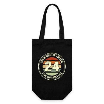 24e anniversaire pour que vous voyiez avec 24 cadeaux rétro - Sac à bouteille - noir - Devant