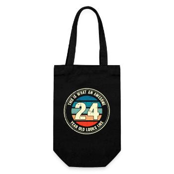 24e anniversaire pour que vous voyiez avec 24 cadeaux rétro - Sac à bouteille - noir - Devant