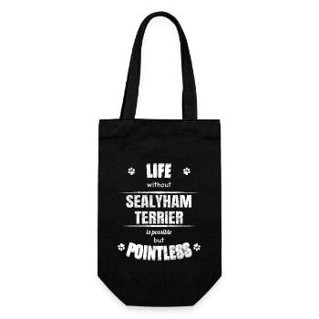Life is possible but pointless - Sealyham Terrier - Gift Bag for Bottles - black - Front