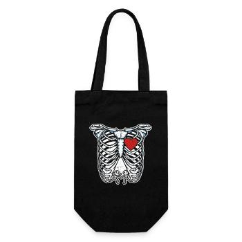 Skeleton Pregnancy Announcement Gemini XRay - Gift Bag for Bottles - black - Front