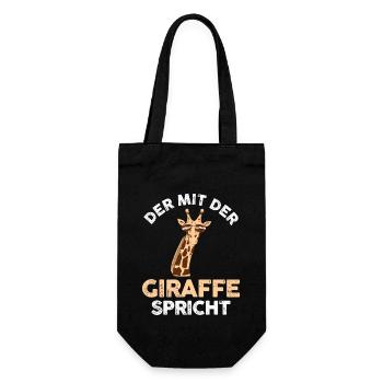 Giraffe Giraffen - Geschenkbeutel für Flaschen - Schwarz - Vorne