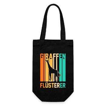 Giraffe Giraffen - Geschenkbeutel für Flaschen - Schwarz - Vorne