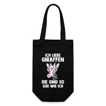 Giraffe Giraffen - Geschenkbeutel für Flaschen - Schwarz - Vorne