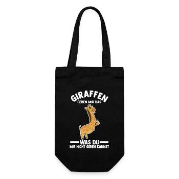Giraffe Giraffen - Geschenkbeutel für Flaschen - Schwarz - Vorne