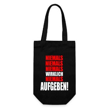 Motivation niemals Aufgeben - Geschenkbeutel für Flaschen - Schwarz - Vorne