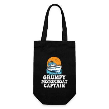 Grumpy Motorboat Captain Pontoon Boat Owner - Gift Bag for Bottles - black - Front