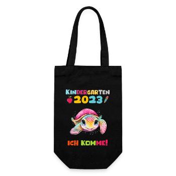 Kindergarten 2023 Jungen Mädchen Kita Geschenk - Geschenkbeutel für Flaschen - Schwarz - Vorne